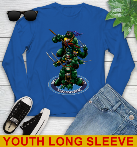 NBA Basketball Oklahoma City Thunder Teenage Mutant Ninja Turtles Shirt Youth Long Sleeve 10