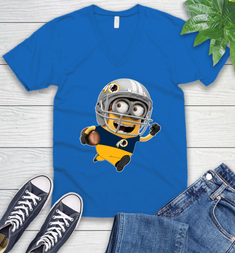 NFL Washington Redskins Minions Disney Football Sports V-Neck T-Shirt 6