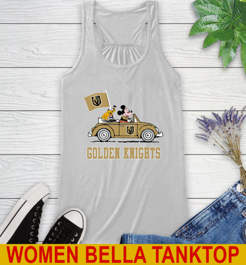NHL Hockey Vegas Golden Knights Pluto Mickey Driving Disney Shirt Racerback Tank