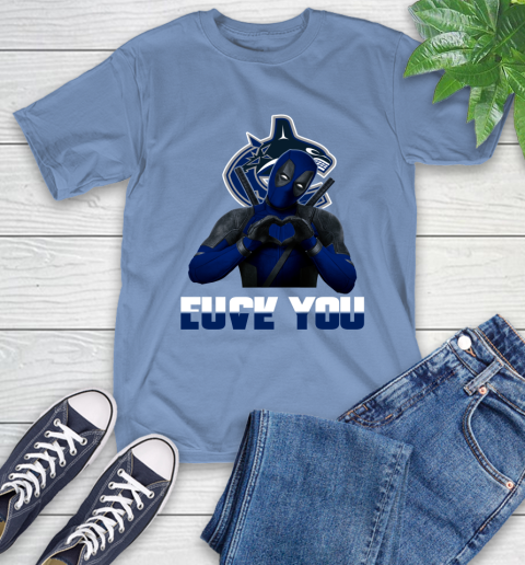 NHL Vancouver Canucks Deadpool Love You Fuck You Hockey Sports T-Shirt 12