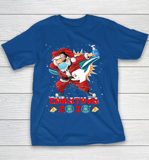 Miami Dolphins Funny Santa Claus Dabbing Christmas 2020 NFL Youth T-Shirt 6