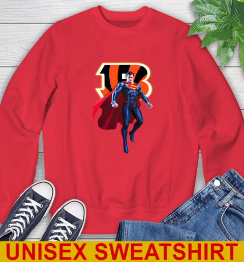 NFL Superman DC Sports Football Cincinnati Bengals Sweatshirt 10