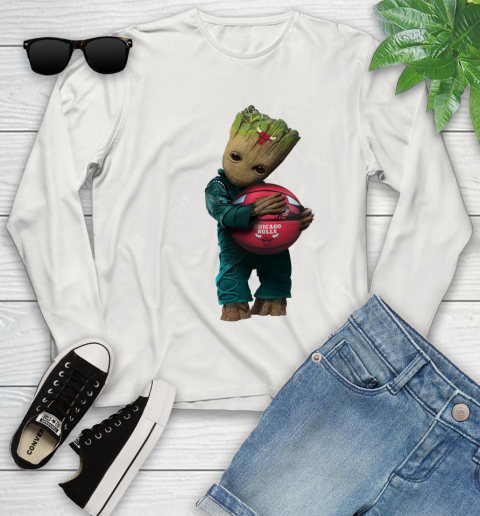 NBA Groot Guardians Of The Galaxy Basketball Sports Chicago Bulls Youth Long Sleeve 12