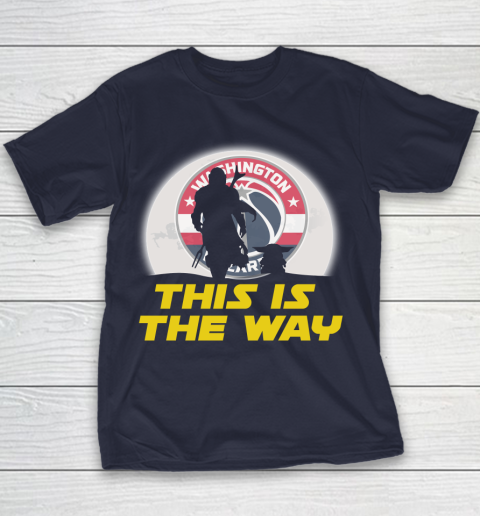 Washington Wizards NBA Basketball Star Wars Yoda And Mandalorian This Is The Way Youth T-Shirt 2