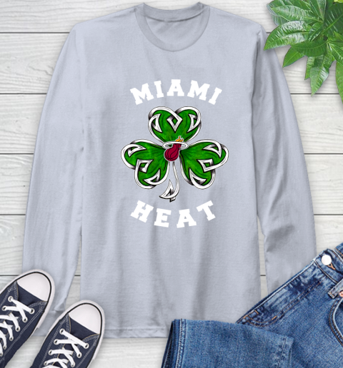 NBA Miami Heat Three Leaf Clover St Patrick's Day Basketball Sports Long Sleeve T-Shirt 6