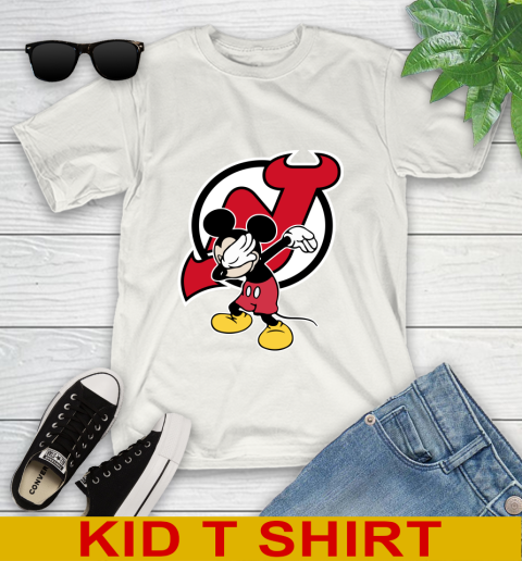 New Jersey Devils NHL Hockey Dabbing Mickey Disney Sports Youth T-Shirt
