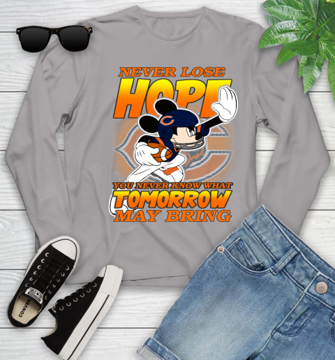 Chicago Bears NFL Football Mickey Disney Never Lose Hope Youth Long Sleeve 5