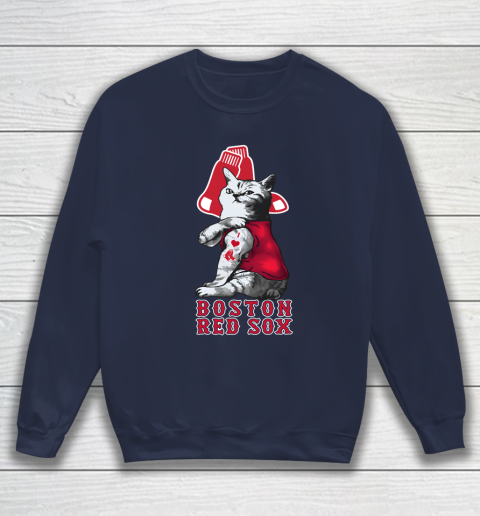 MLB Baseball My Cat Loves Boston Red Sox Sweatshirt 2