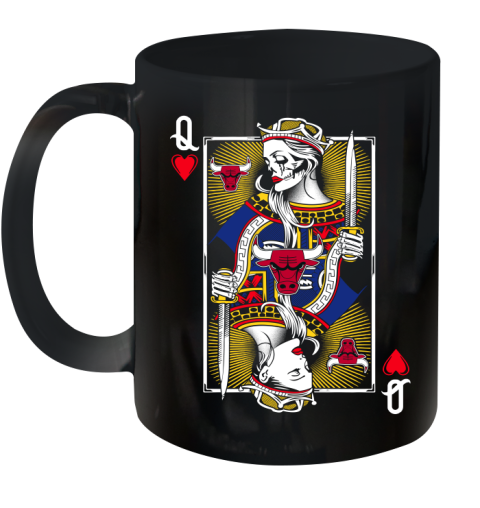 NBA Basketball Chicago Bulls The Queen Of Hearts Card Shirt Ceramic Mug 11oz