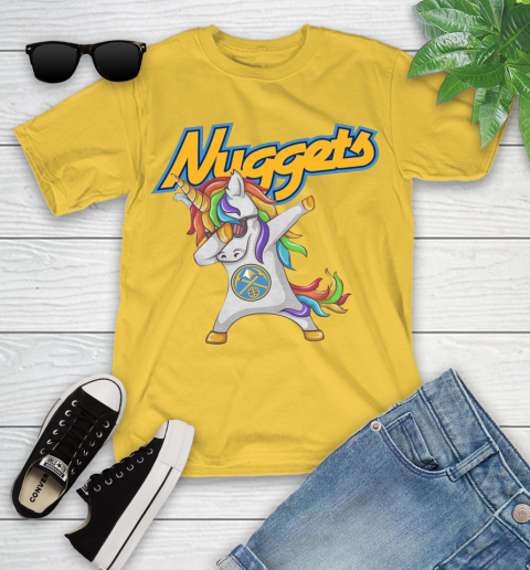 Denver Nuggets NBA Basketball Funny Unicorn Dabbing Sports Youth T-Shirt 8
