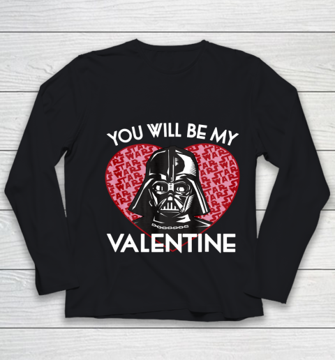 Star Wars You Will Be My Valentine Darth Vader Youth Long Sleeve