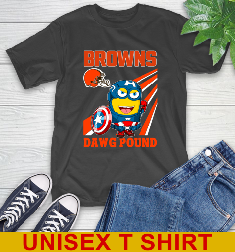 NFL Football Cleveland Browns Captain America Marvel Avengers Minion Shirt T-Shirt