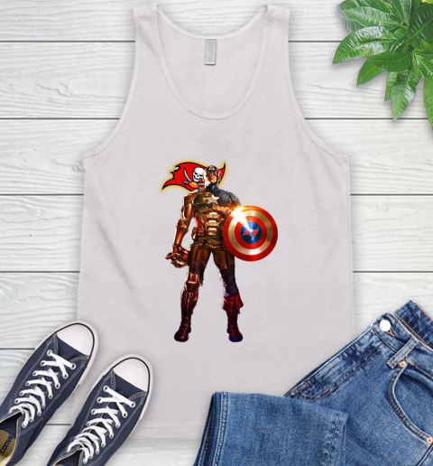 NFL Captain America Marvel Avengers Endgame Football Sports Tampa Bay Buccaneers Tank Top