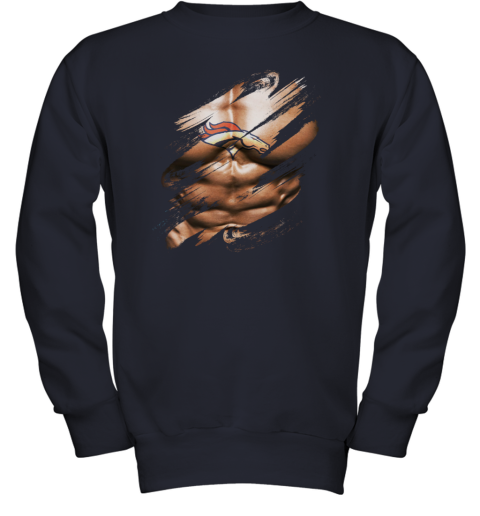 NFL Logo 3D Art Chest Denver Broncos Tattoo Youth Sweatshirt