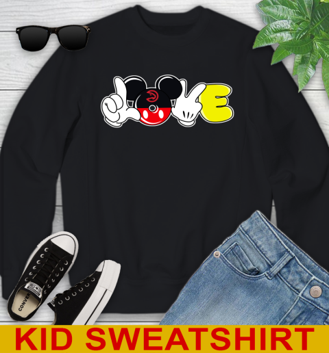 Atlanta Hawks NBA Basketball Love Mickey Disney Sports Youth Sweatshirt 2