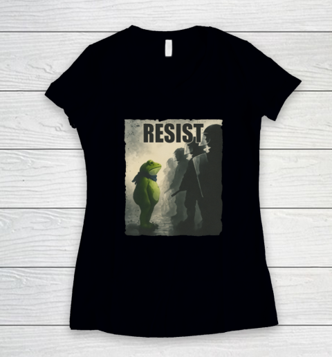 Resist Portland Frog Protest Shirt Women's V-Neck T-Shirt