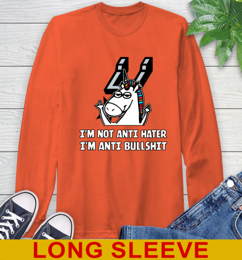 San Antonio Spurs NBA Basketball Unicorn I'm Not Anti Hater I'm Anti Bullshit Long Sleeve T-Shirt 5