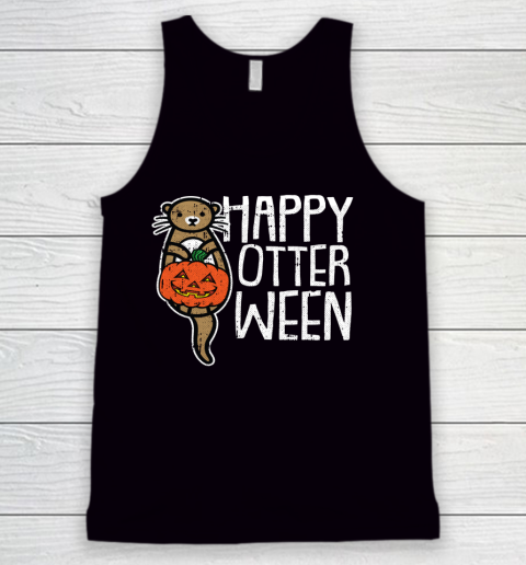 Happy Otter Ween Lazy Halloween Costume Funny Animal Pun Tank Top