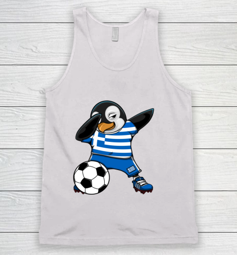 Dabbing Penguin Greece Soccer Fans Jersey Football Lovers Tank Top