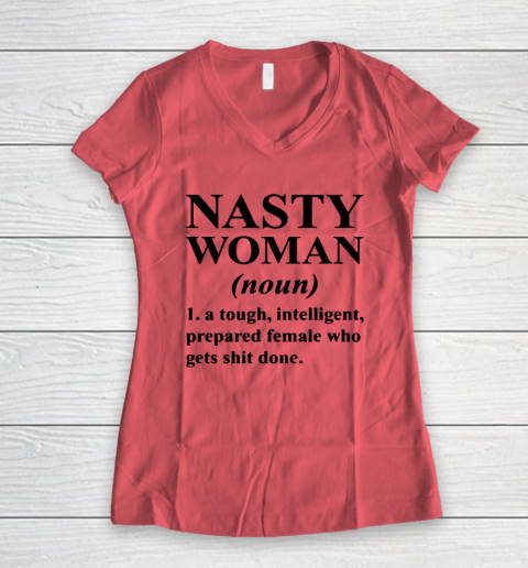 Nasty Woman Noun black Women's V-Neck T-Shirt 3