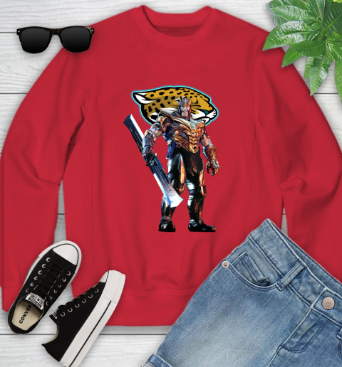 NFL Thanos Gauntlet Avengers Endgame Football Jacksonville Jaguars Youth Sweatshirt 9