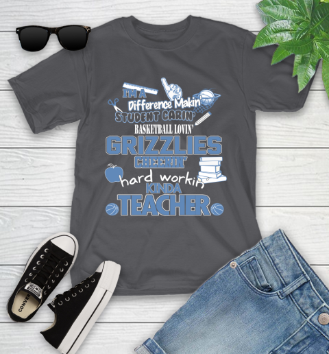 Memphis Grizzlies NBA I'm A Difference Making Student Caring Basketball Loving Kinda Teacher Youth T-Shirt 6