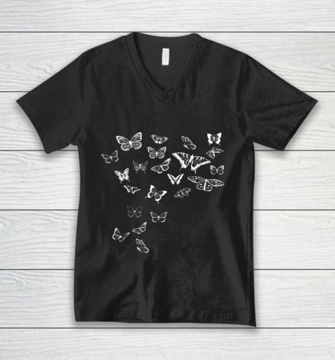 Butterfly Cottagecore Dark Academia Goblincore Aesthetic V-Neck T-Shirt