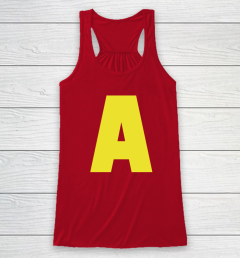 Yellow A On Red For Alvin Halloween Costume Racerback Tank 3