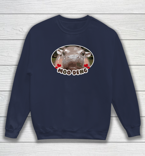 Moo Deng Bouncy Pig in Thai Picture The Cute Baby Hippo Sweatshirt 2