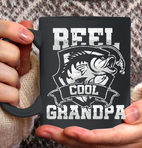 Grandpa Funny Gift Apparel  Fisherman Grandfather Angler Reel Cool Grandpa Ceramic Mug 11oz