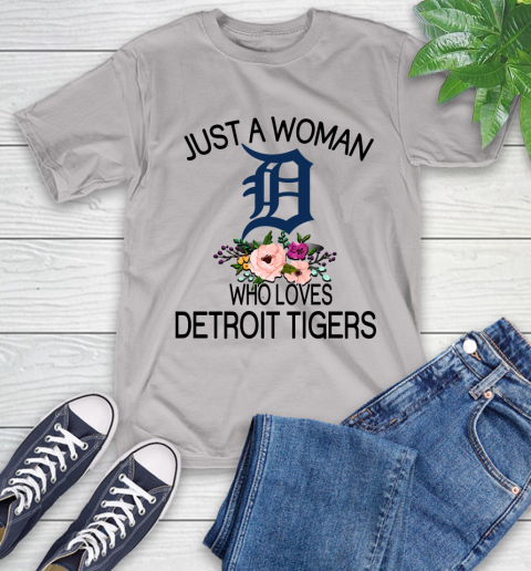 MLB Just A Woman Who Loves Detroit Tigers Baseball Sports T-Shirt 12