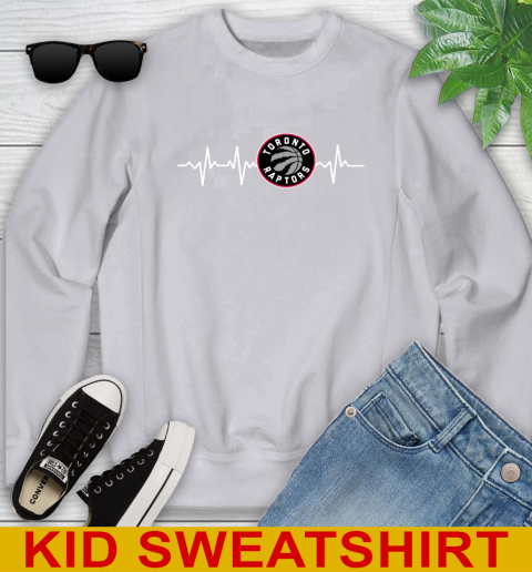 Toronto Raptors NBA Basketball Heart Beat Shirt Youth Sweatshirt 3