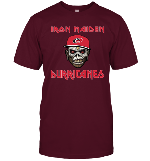 NHL Carolina Hurricanes Iron Maiden Rock Band Music Hockey Sports Unisex Jersey Tee