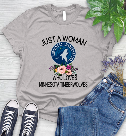 NBA Just A Woman Who Loves Minnesota Timberwolves Basketball Sports Women's T-Shirt 10