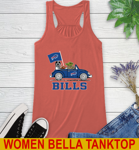 NFL Football Buffalo Bills Darth Vader Baby Yoda Driving Star Wars Shirt Racerback Tank 4