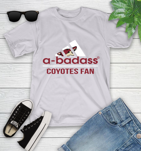 NHL A Badass Arizona Coyotes Fan Adidas Hockey Sports Youth T-Shirt 4