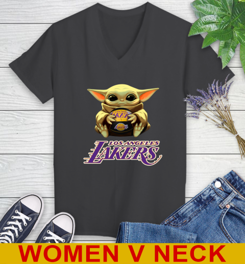 NBA Basketball Los Angeles Lakers Star Wars Baby Yoda Shirt 85
