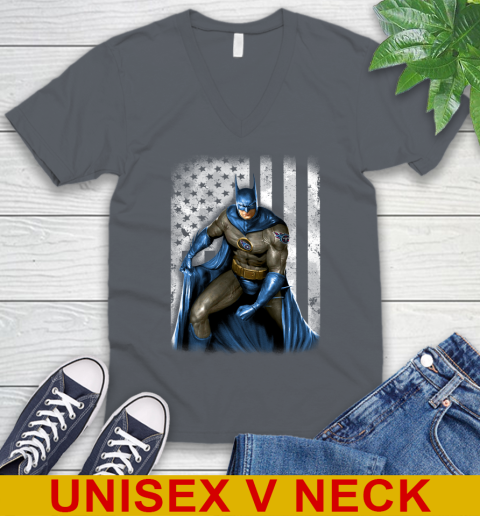 Tennessee Titans NFL Football Batman DC American Flag Shirt V-Neck T-Shirt 4