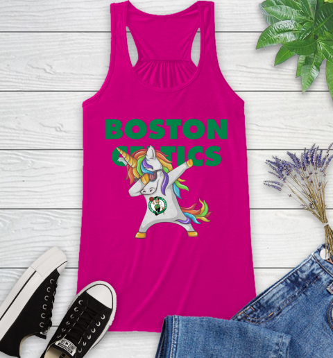 Boston Celtics NBA Basketball Funny Unicorn Dabbing Sports Racerback Tank 8