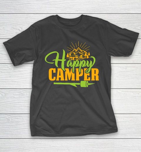 Happy Camping Camper Motorhome Mountains Funny T-Shirt