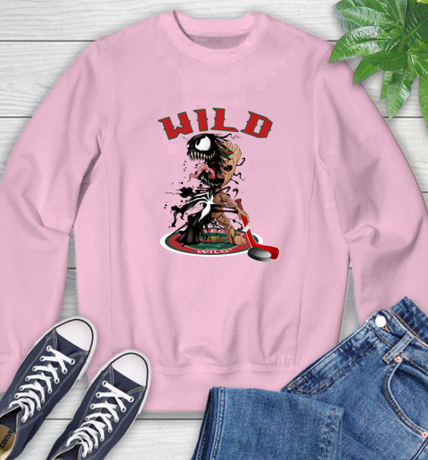 NHL Minnesota Wild Hockey Venom Groot Guardians Of The Galaxy Sweatshirt 9
