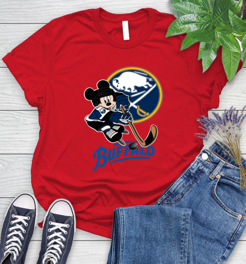 NHL Buffalo Sabres Mickey Mouse Disney Hockey T Shirt Women's T-Shirt 9