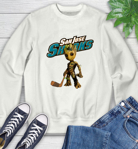 San Jose Sharks NHL Hockey Groot Marvel Guardians Of The Galaxy Sweatshirt