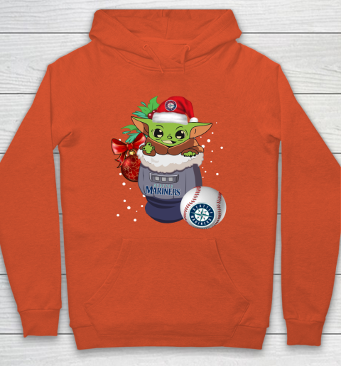Seattle Mariners Christmas Baby Yoda Star Wars Funny Happy MLB Hoodie 5
