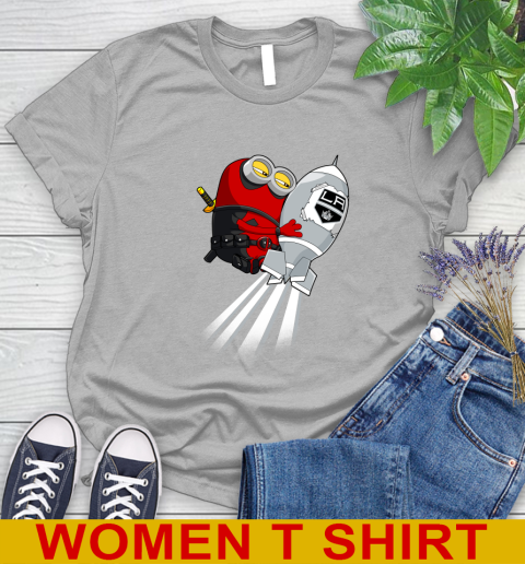 NHL Hockey Los Angeles Kings Deadpool Minion Marvel Shirt Women's T-Shirt 5