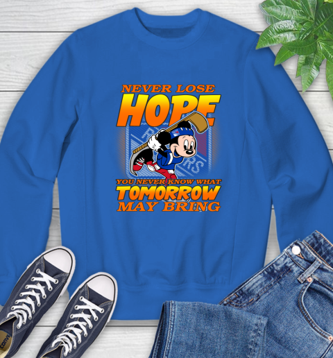 New York Rangers NHL Hockey ootball Mickey Disney Never Lose Hope Sweatshirt - Image 10