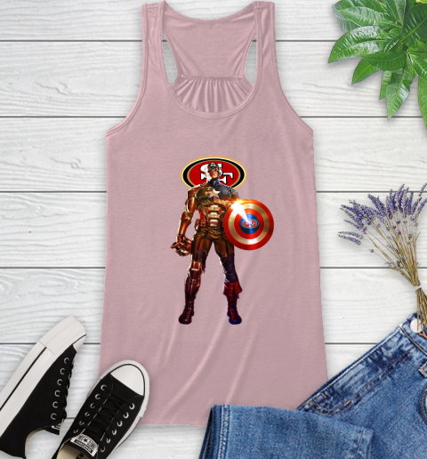 NFL Captain America Marvel Avengers Endgame Football Sports San Francisco 49ers Racerback Tank 11