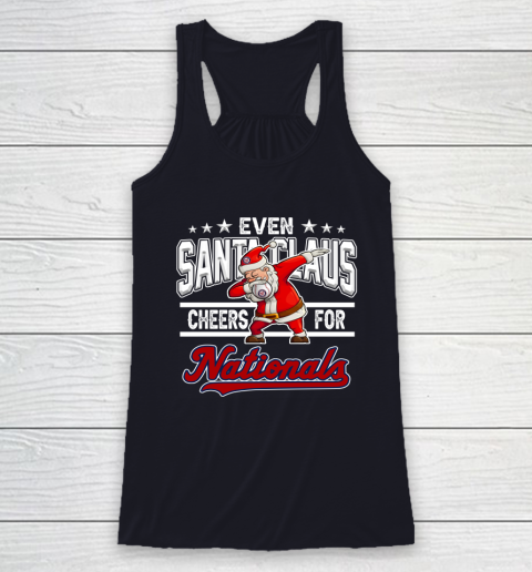 Washington Nationals Even Santa Claus Cheers For Christmas MLB Racerback Tank 7
