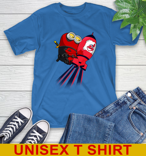 MLB Baseball Cleveland Indians Deadpool Minion Marvel Shirt T-Shirt - Image 12
