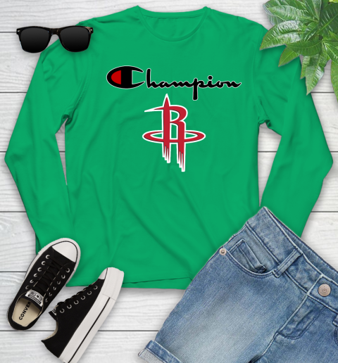 NBA Basketball Houston Rockets Champion Shirt Youth Long Sleeve 4